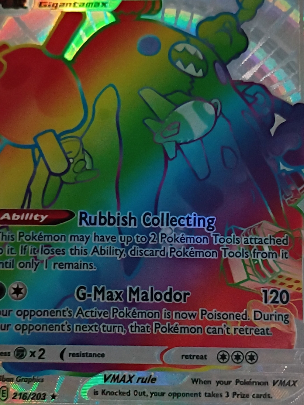 VMAX Holographic Card - G-Max Malodor (Rubbish Collecting)